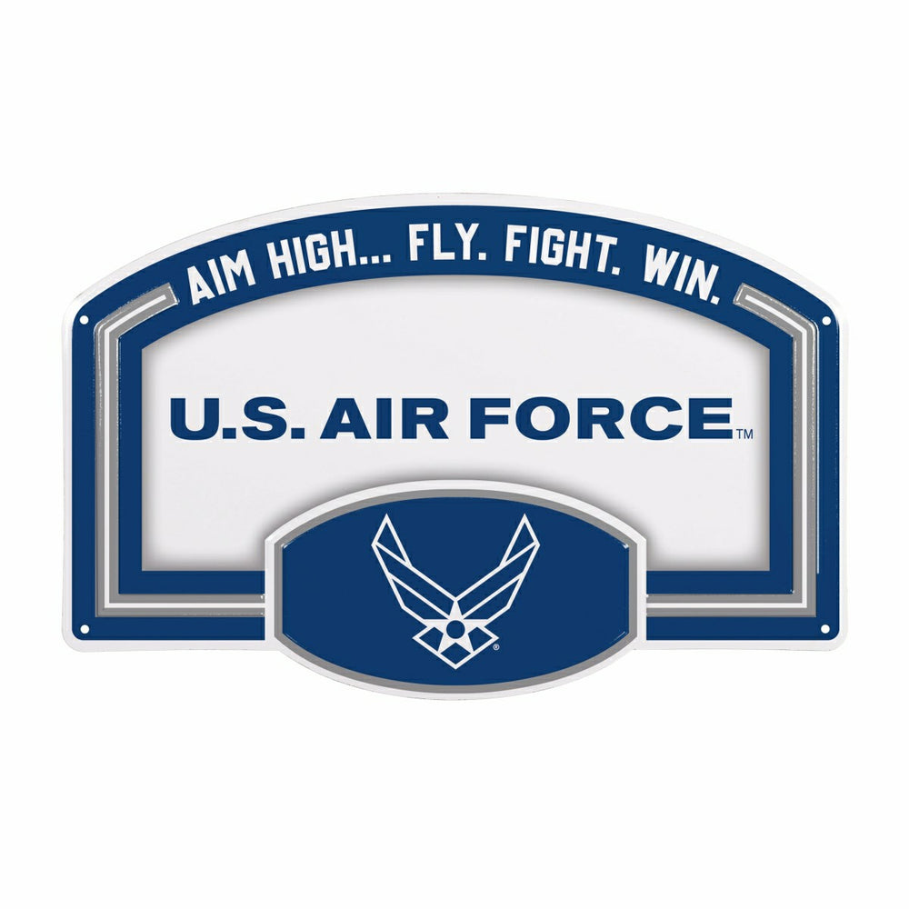 US Air Force USA Stamped Steel Wall Sign, 11" x 17", US Military, Home