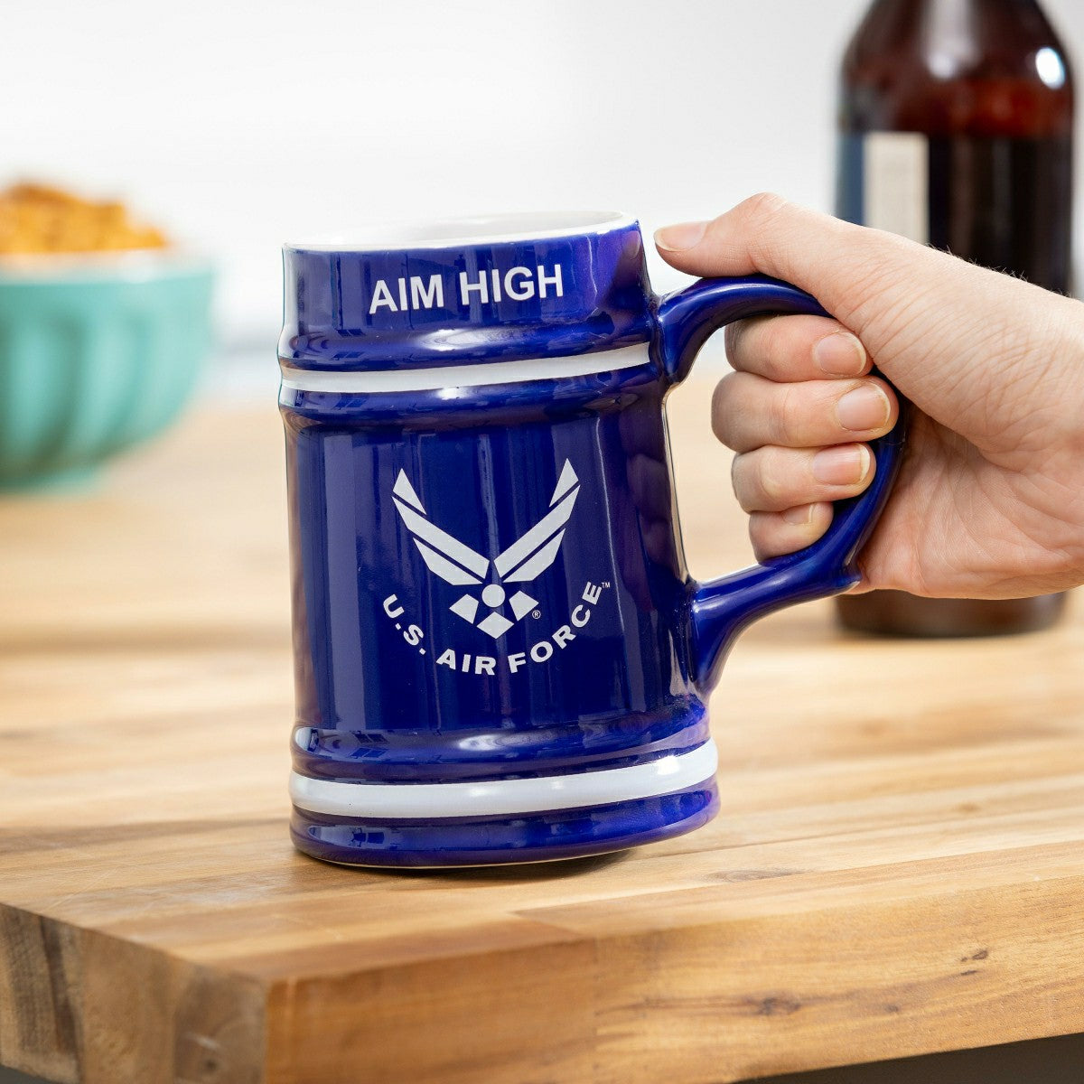 US Air Force Ceramic Stein Cup, 24oz, US Military, Home