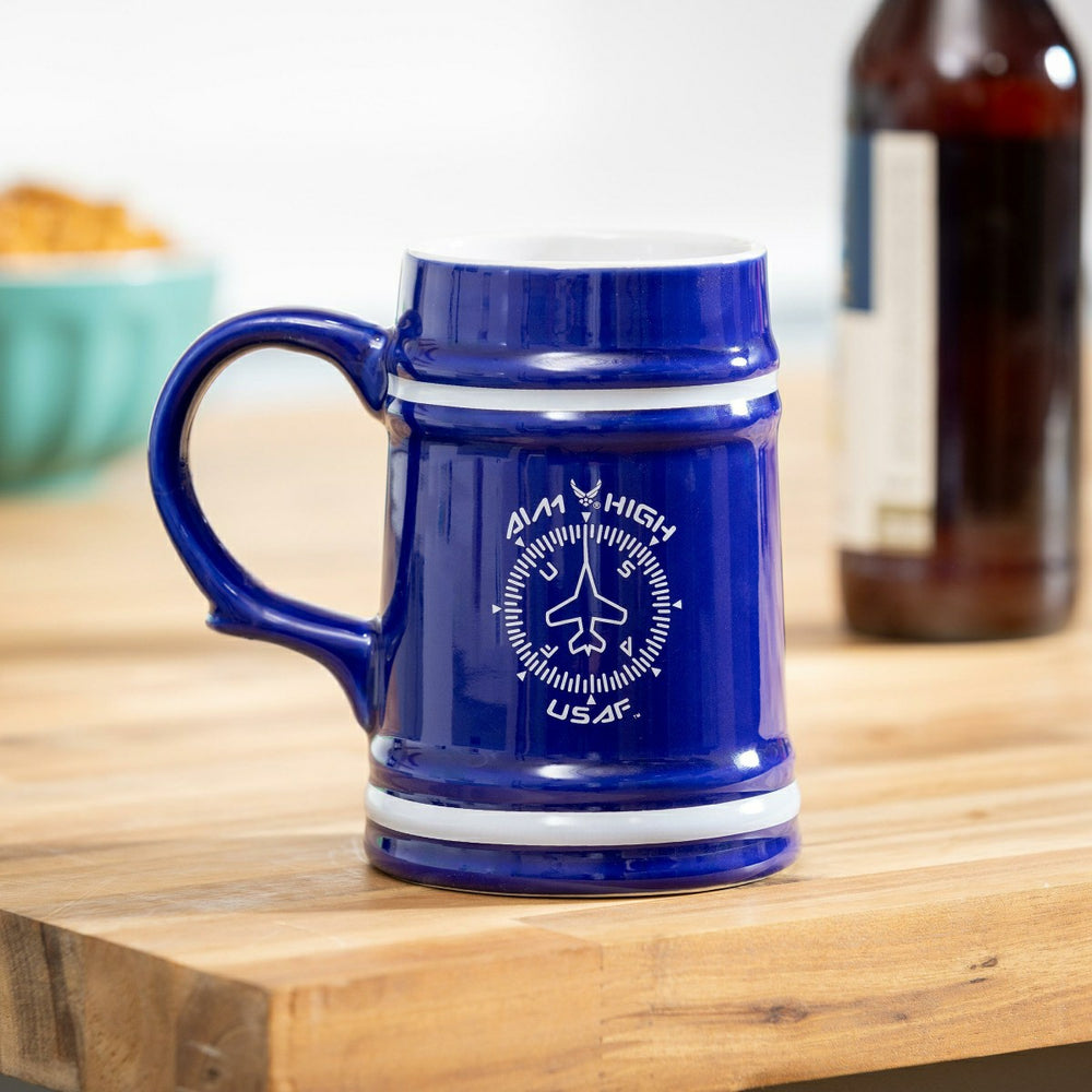 US Air Force Ceramic Stein Cup, 24oz, US Military, Home