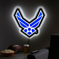 US Air Force LED Wall Decor, Glazelite, Wings Logo, US Military, Home
