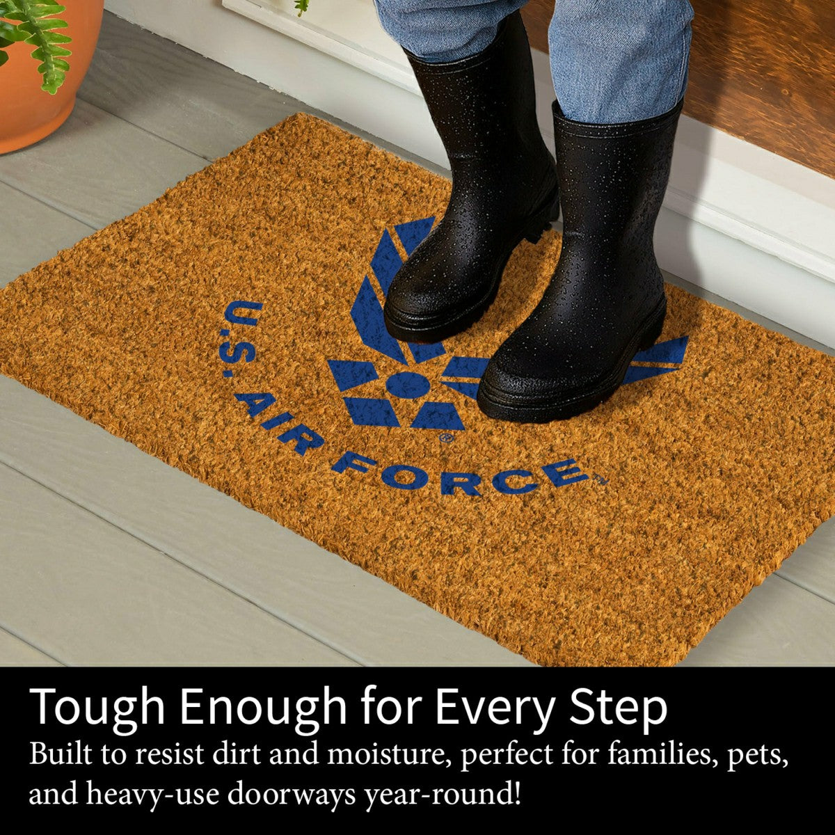 Coir Mat, 16"x28", US Air Force, US Military