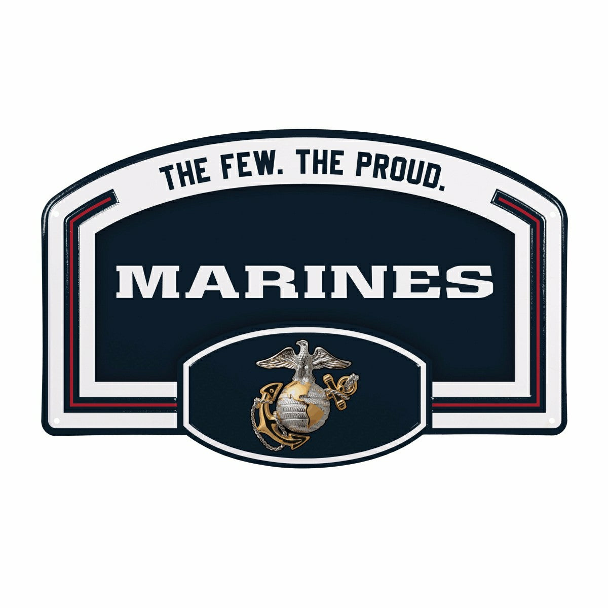 US Marine Corps USA Stamped Steel Wall Sign, 11" x 17", US Military, Home