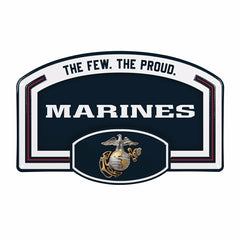 US Marine Corps USA Stamped Steel Wall Sign, 11" x 17", US Military, Home