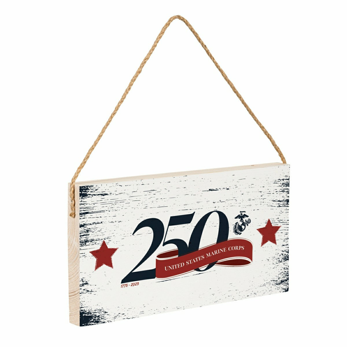 US Marine Corps, 250th Anniversary Wood Wall Sign, 6x11, US Military