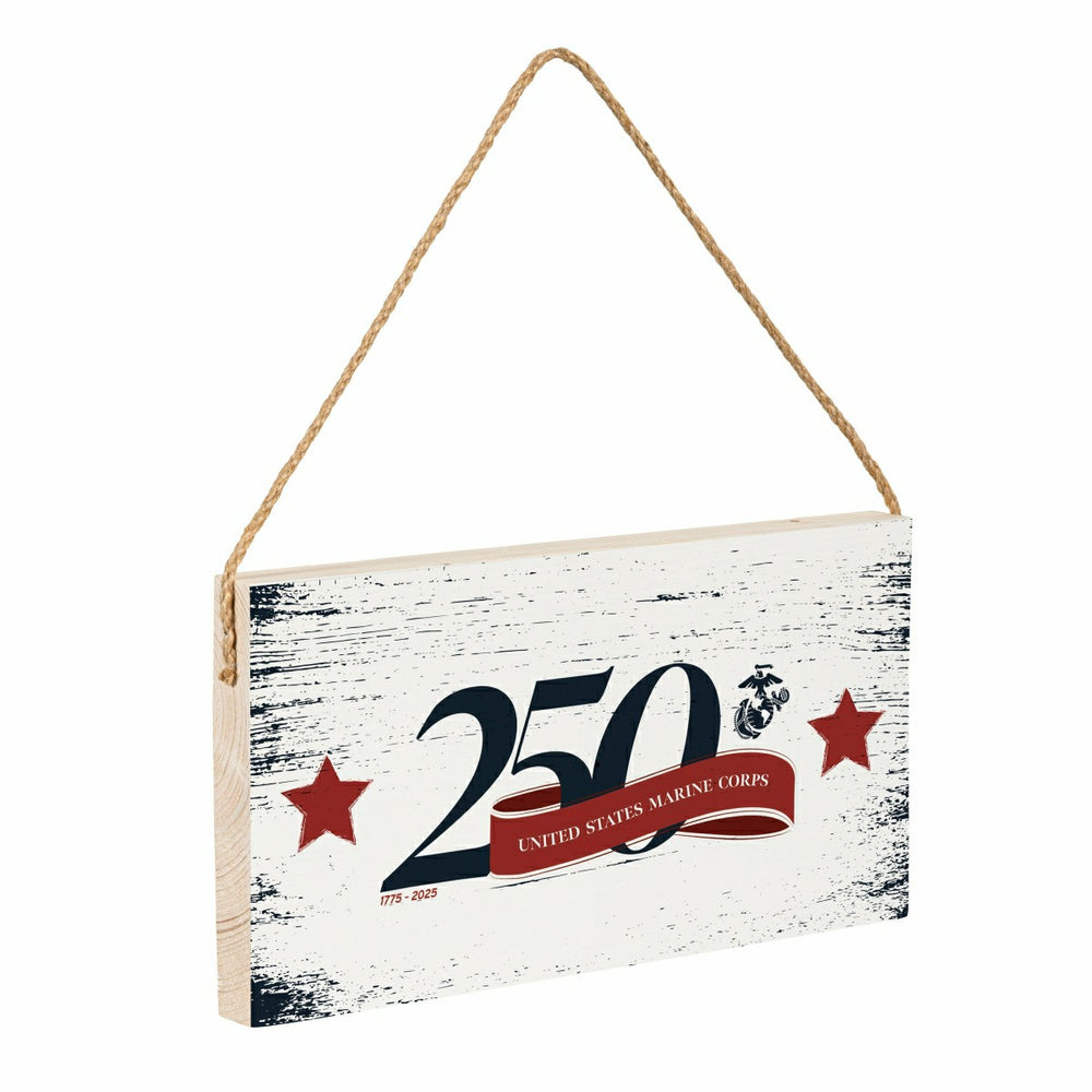 US Marine Corps, 250th Anniversary Wood Wall Sign, 6x11, US Military