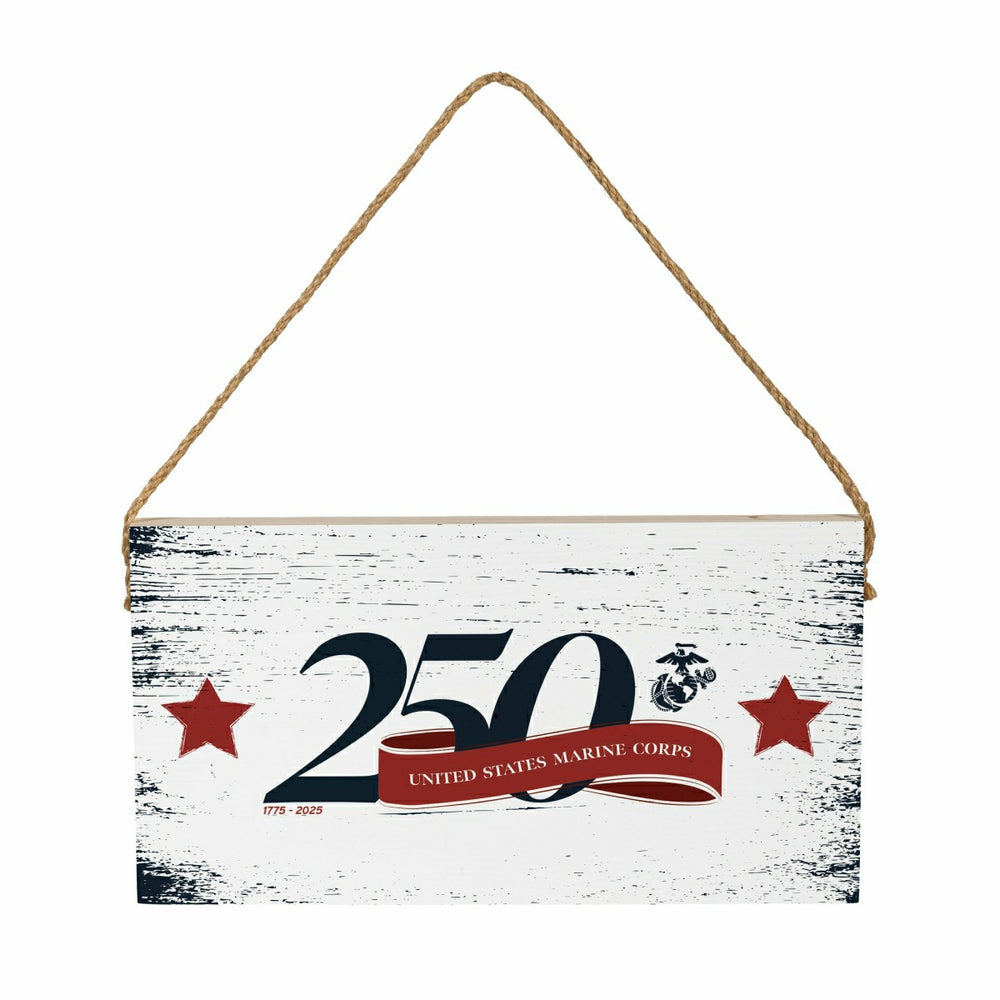 US Marine Corps, 250th Anniversary Wood Wall Sign, 6x11, US Military
