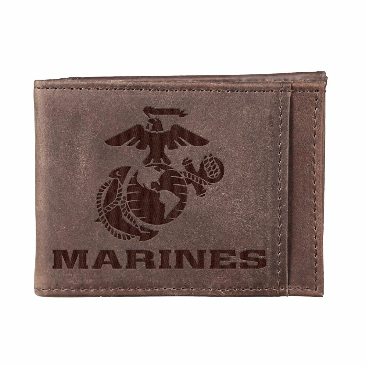 US Marine Corps Brown Front Pocket Wallet with RFID Blocking, 100% Gen, US Military, Home