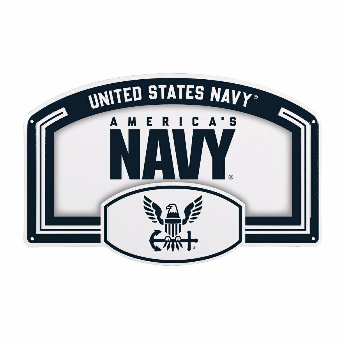 US Navy USA Stamped Steel Wall Sign, 11" x 17", US Military, Home