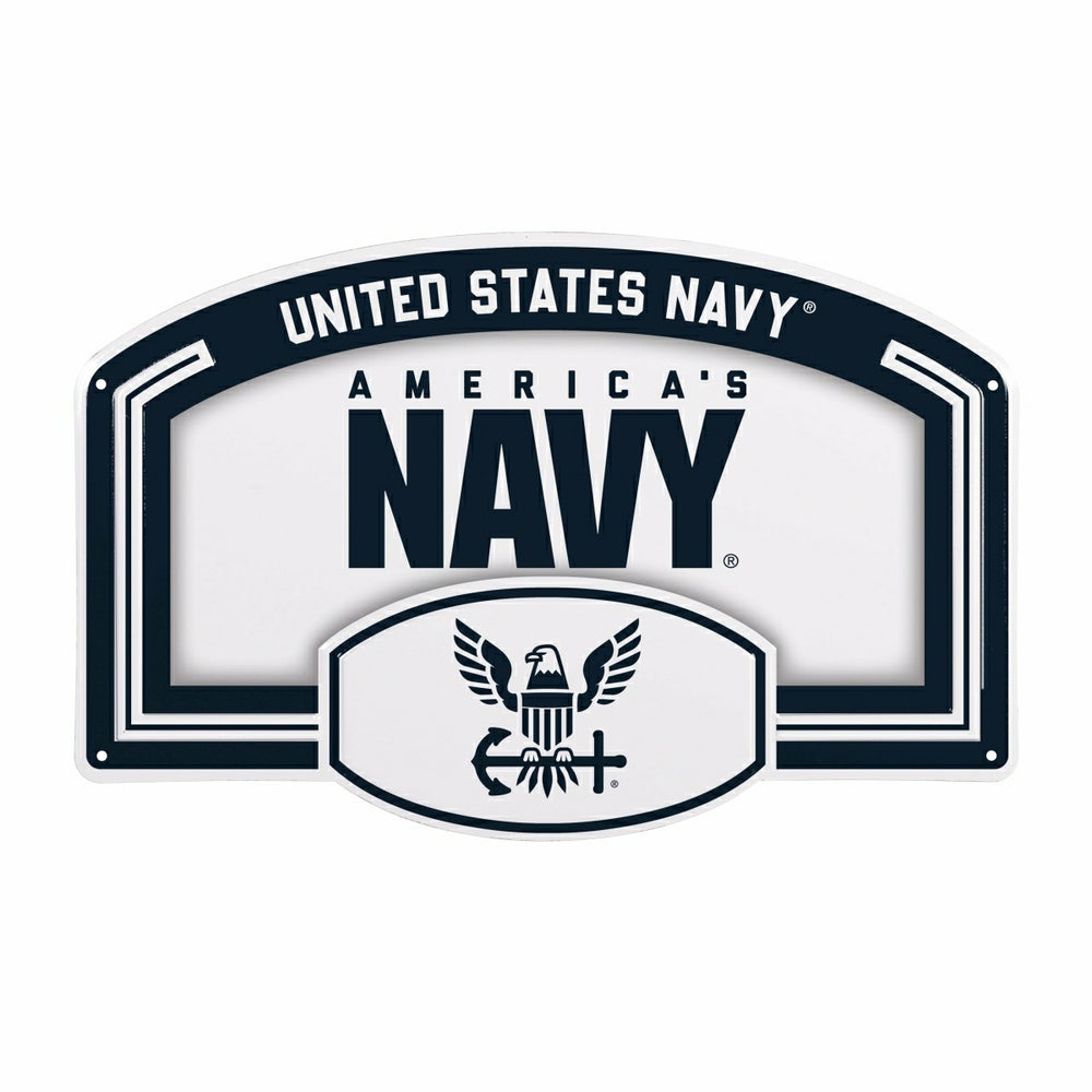 US Navy USA Stamped Steel Wall Sign, 11" x 17", US Military, Home