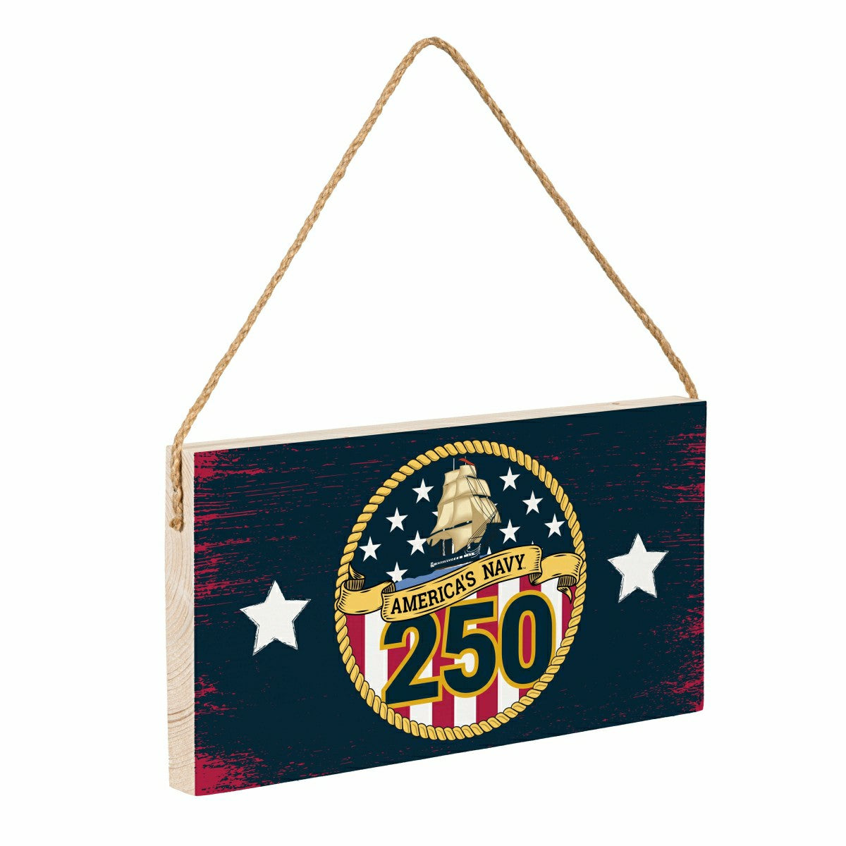 US Navy, 250th Anniversary Wood Wall Sign, 6x11, US Military