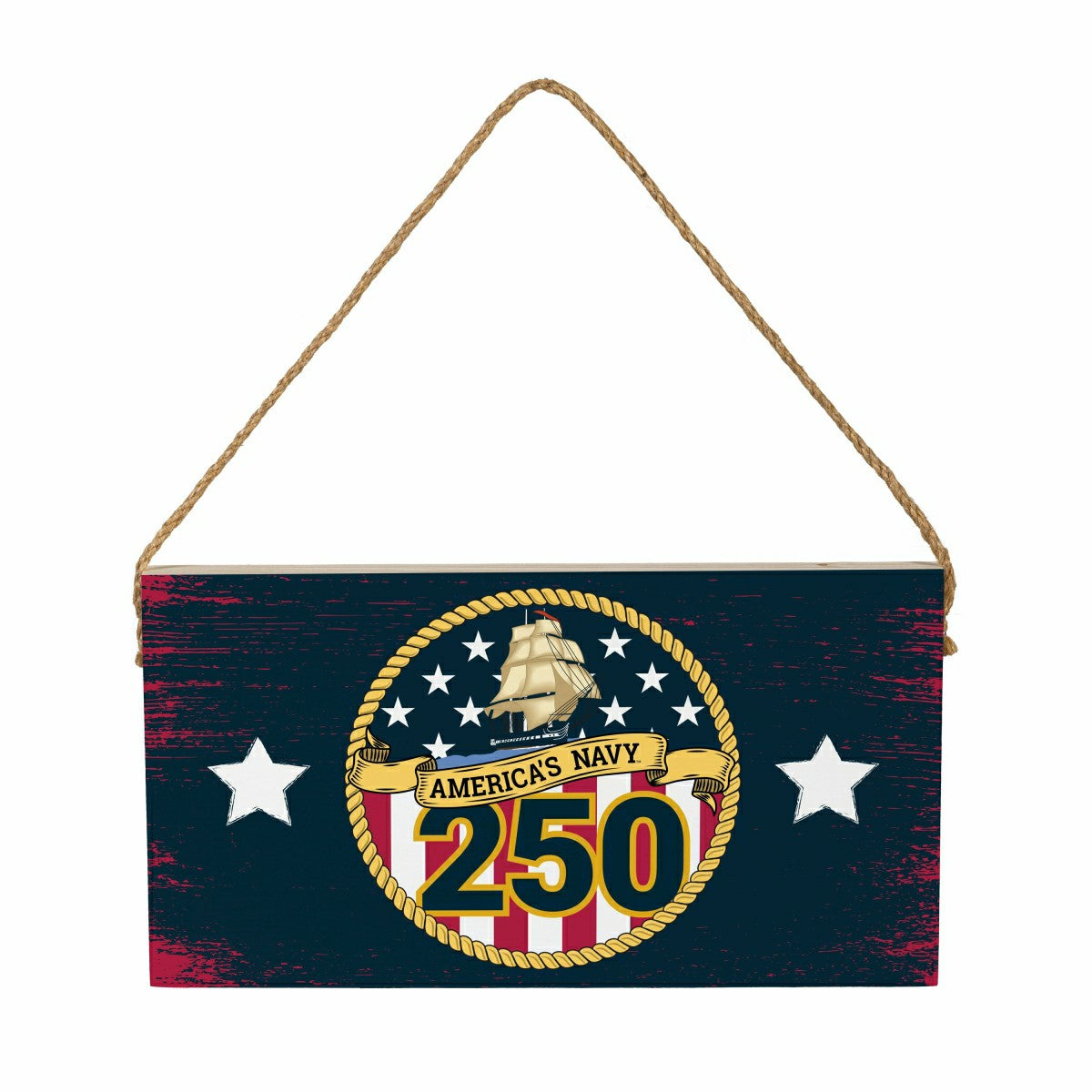 US Navy, 250th Anniversary Wood Wall Sign, 6x11, US Military
