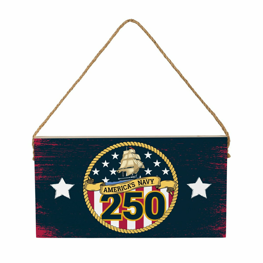 US Navy, 250th Anniversary Wood Wall Sign, 6x11, US Military