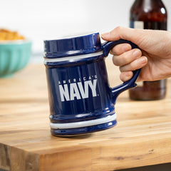 US Navy Ceramic Stein Cup, 24oz, US Military, Home