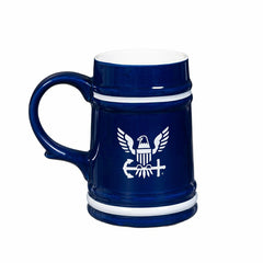 US Navy Ceramic Stein Cup, 24oz, US Military, Home