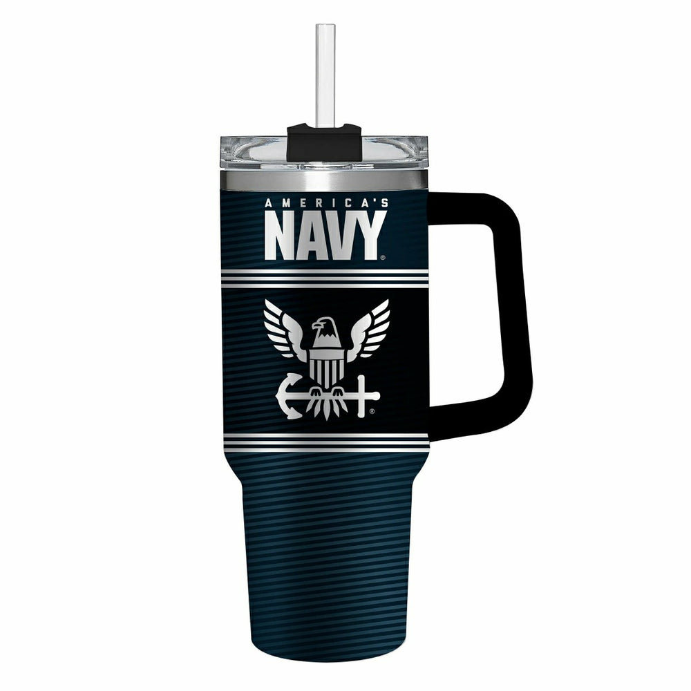 40oz Stainless Steel Canyon Cup w/ Straw, US Navy, US Military, Home