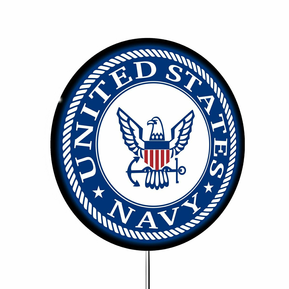 US Navy Military Round LED Wall Decor, US Military, Home