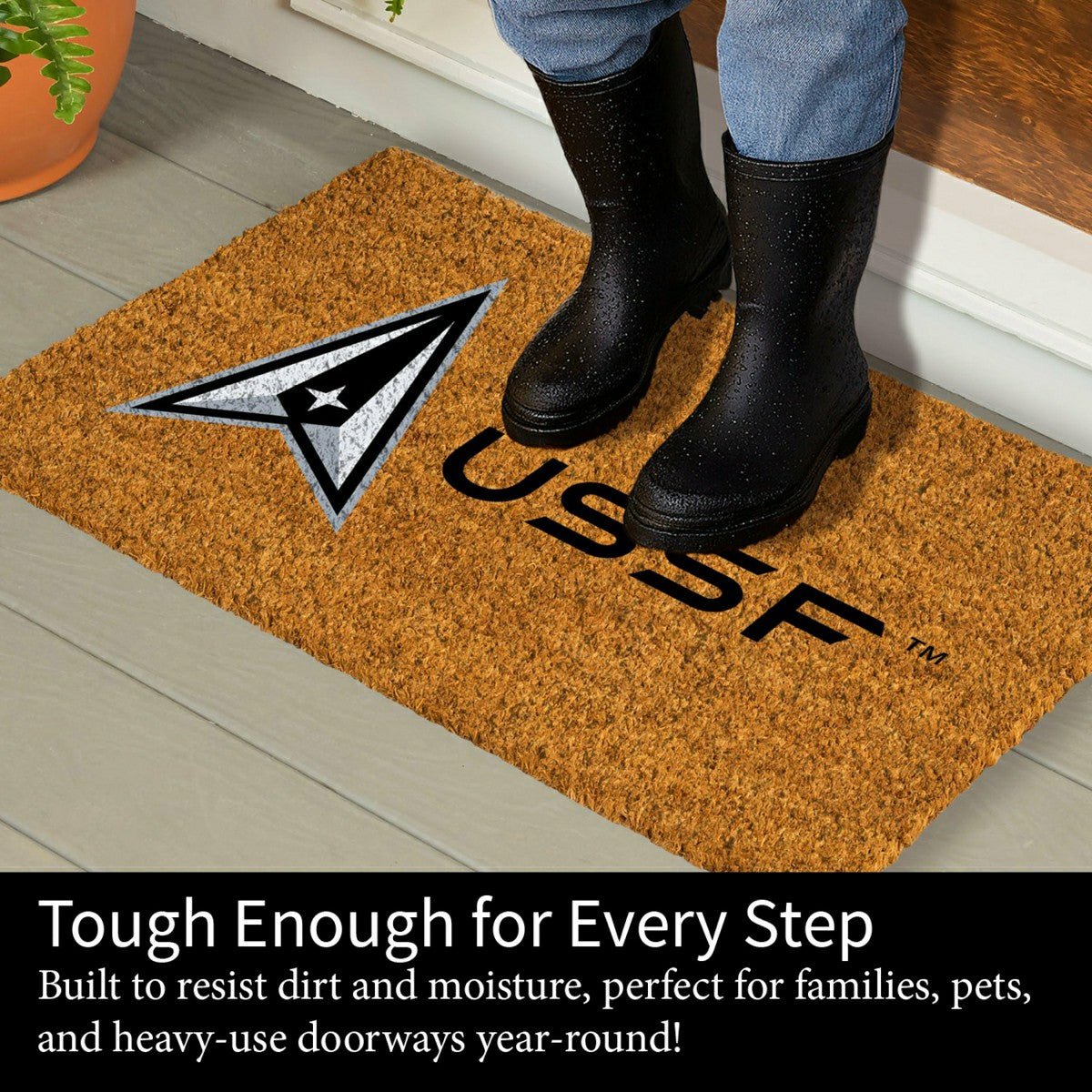 Coir Mat, 16"x28", US Space Force, US Military