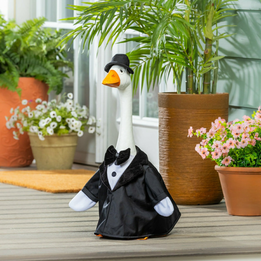 Metal Porch Goose Statue, 21"H, Home