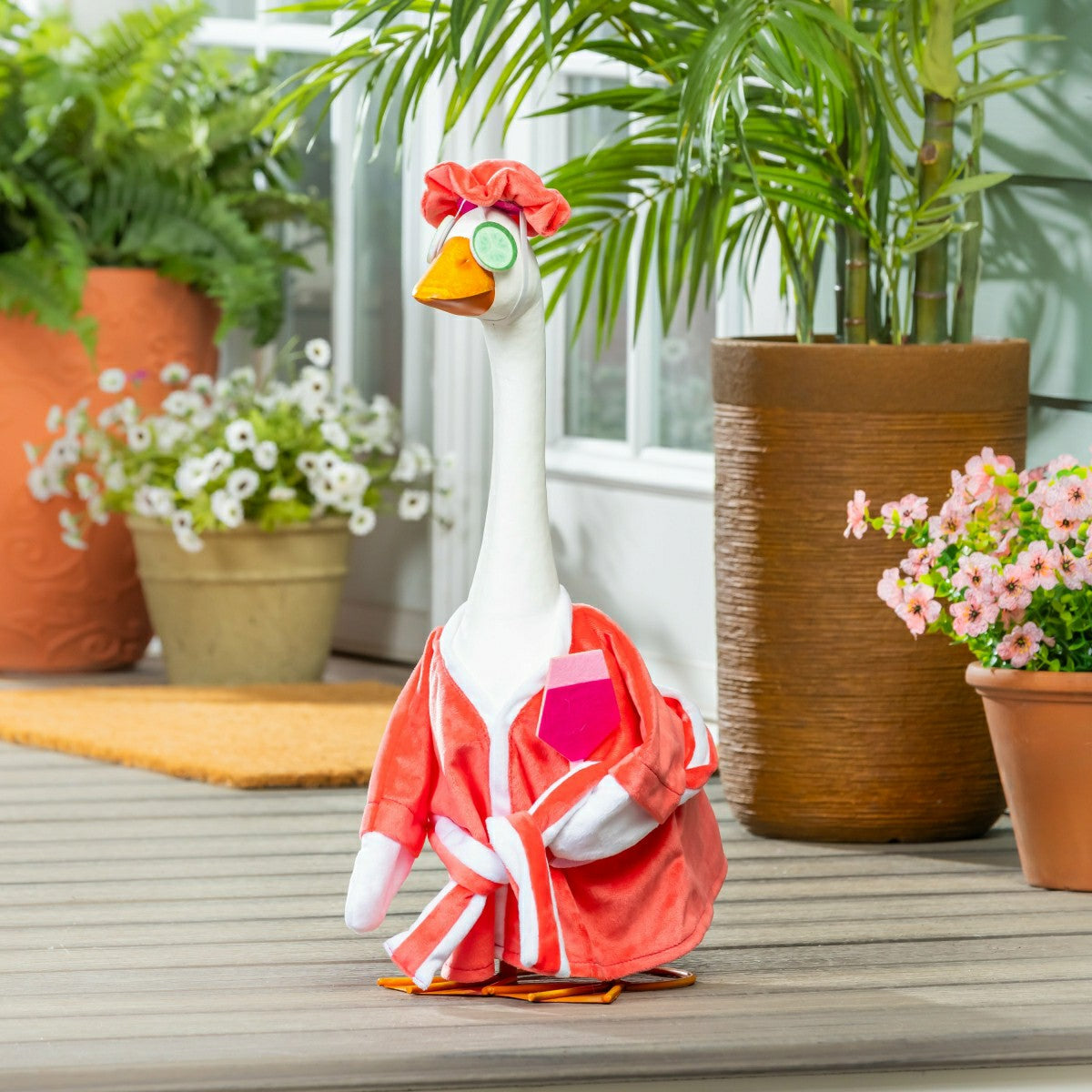 Metal Porch Goose Statue, 21"H, Home
