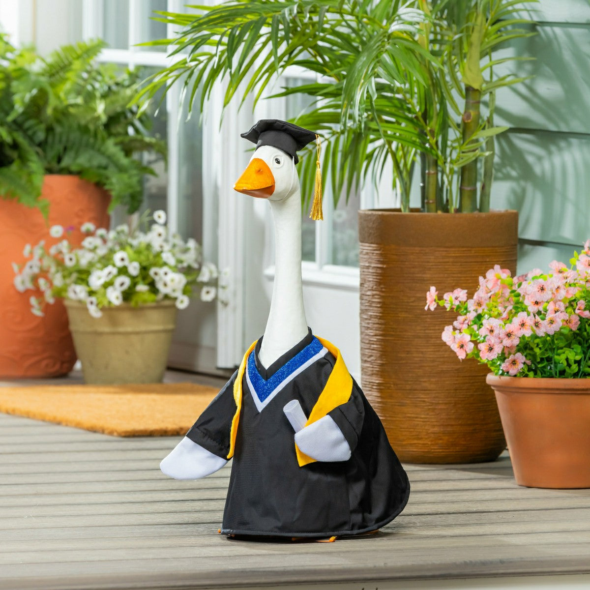 Metal Porch Goose Statue, 21"H, Home