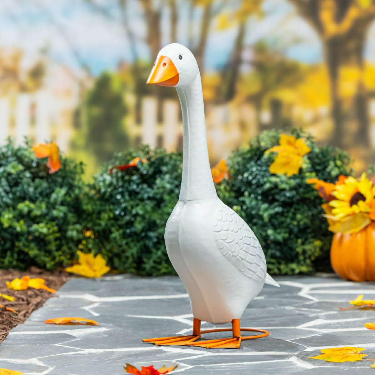 Metal Porch Goose Statue, 21"H, Home