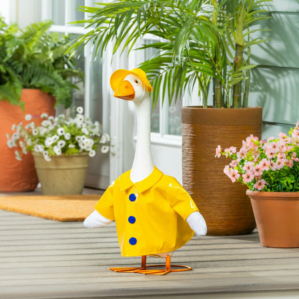 Metal Porch Goose Statue, 21"H, Home