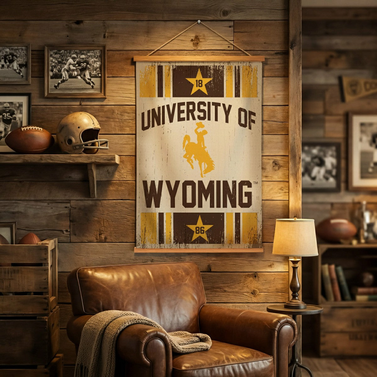 University of Wyoming, Canvas Wall Tapestry, Medium, 36x24, Home