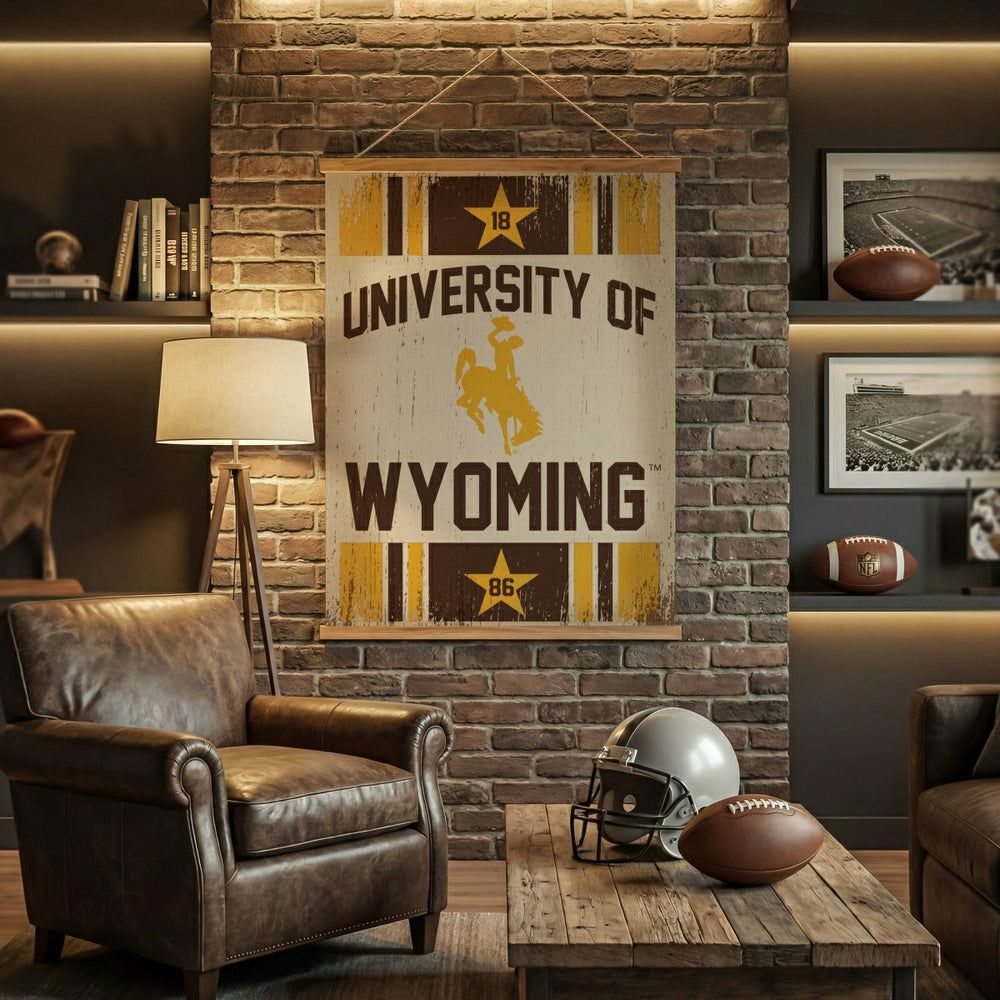 University of Wyoming, Canvas Wall Tapestry, Large, 54x36, Home