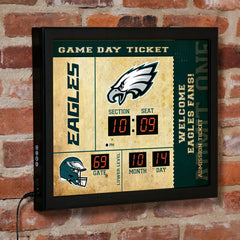 Bluetooth Scoreboard Wall Clock, Philadelphia Eagles, Home, NFL