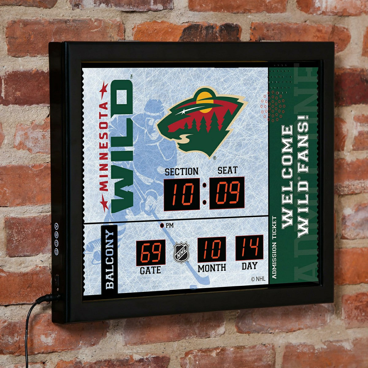 Scoreboard Wall Clock, Minnesota Wild, Home, NHL