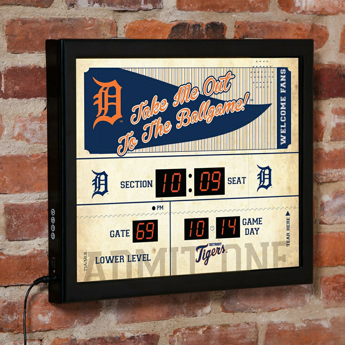 Scoreboard Wall Clock, Detroit Tigers, Home, MLB