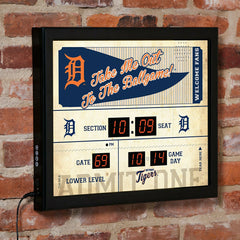 Scoreboard Wall Clock, Detroit Tigers, Home, MLB
