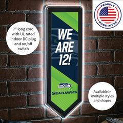 LED Wall Decor, Pennant, Seattle Seahawks, Home, NFL