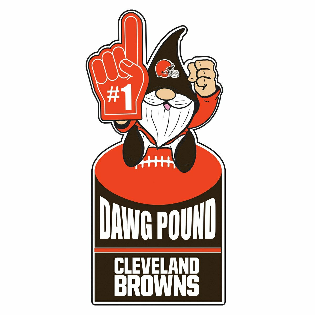 Cleveland Browns Gnome Metal Sign 10"L x 30"H, Home, NFL