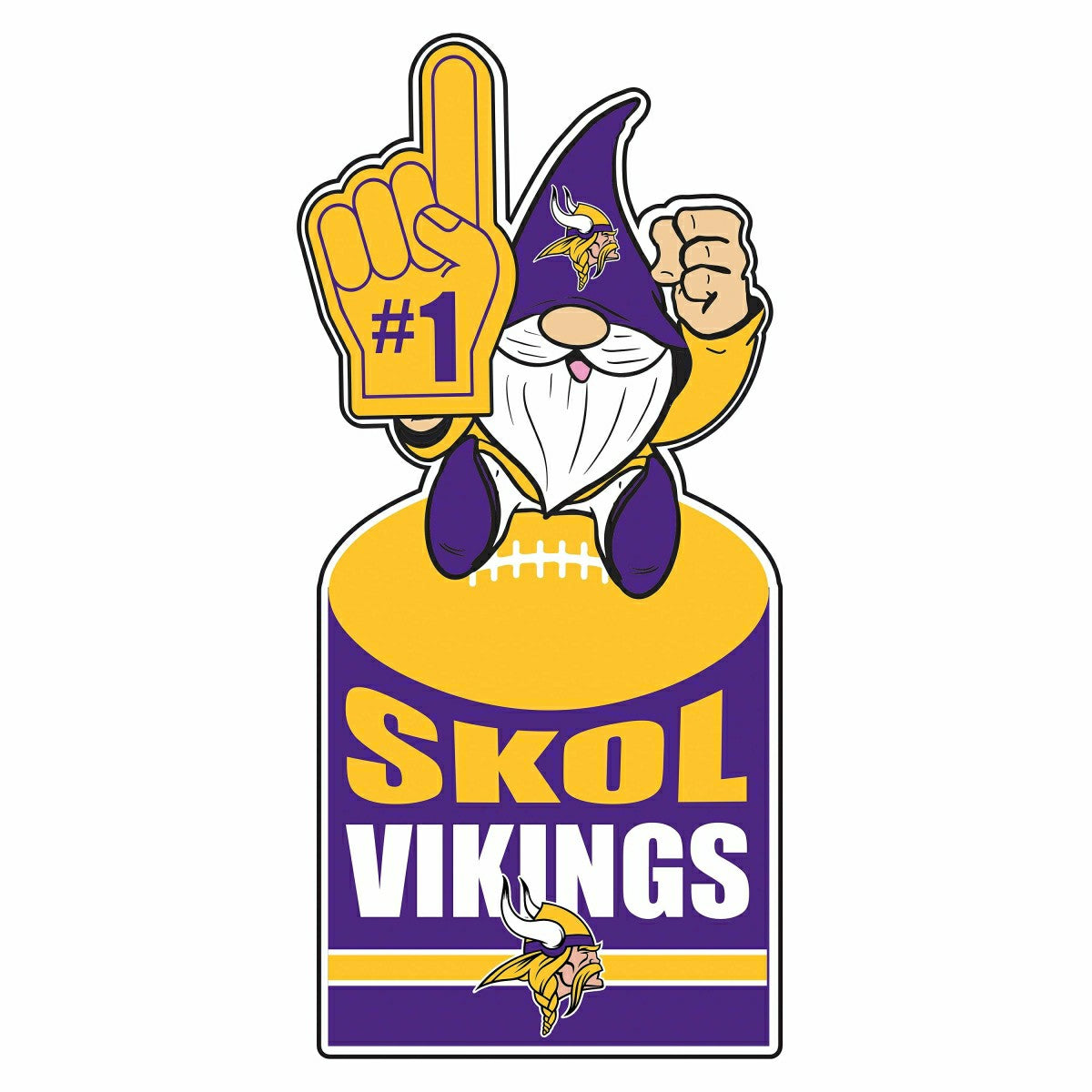 Minnesota Vikings Gnome Metal Sign 10"L x 30"H, Home, NFL