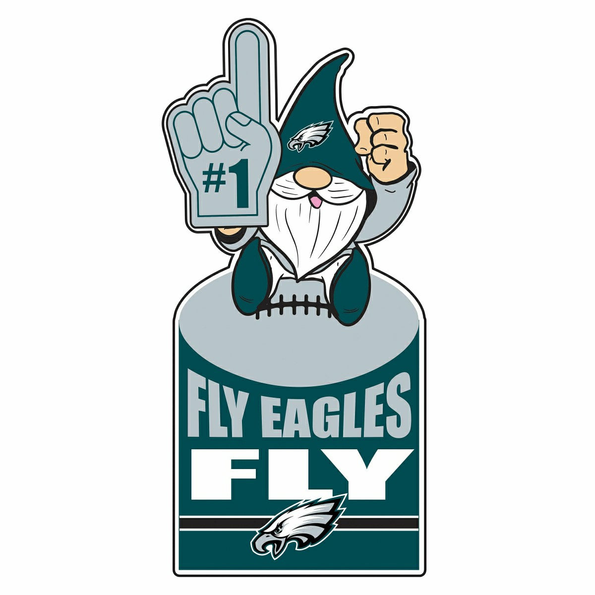 Philadelphia Eagles Gnome Metal Sign 10"L x 30"H, Home, NFL
