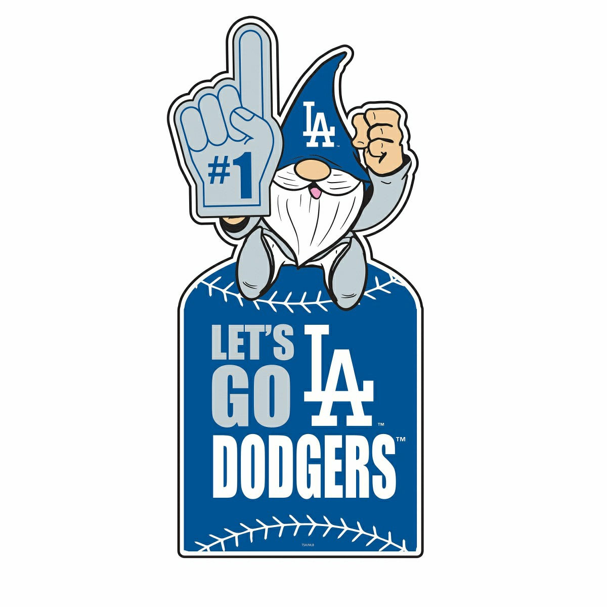Los Angeles Dodgers Gnome Metal Sign 10"L x 30"H, Home, MLB