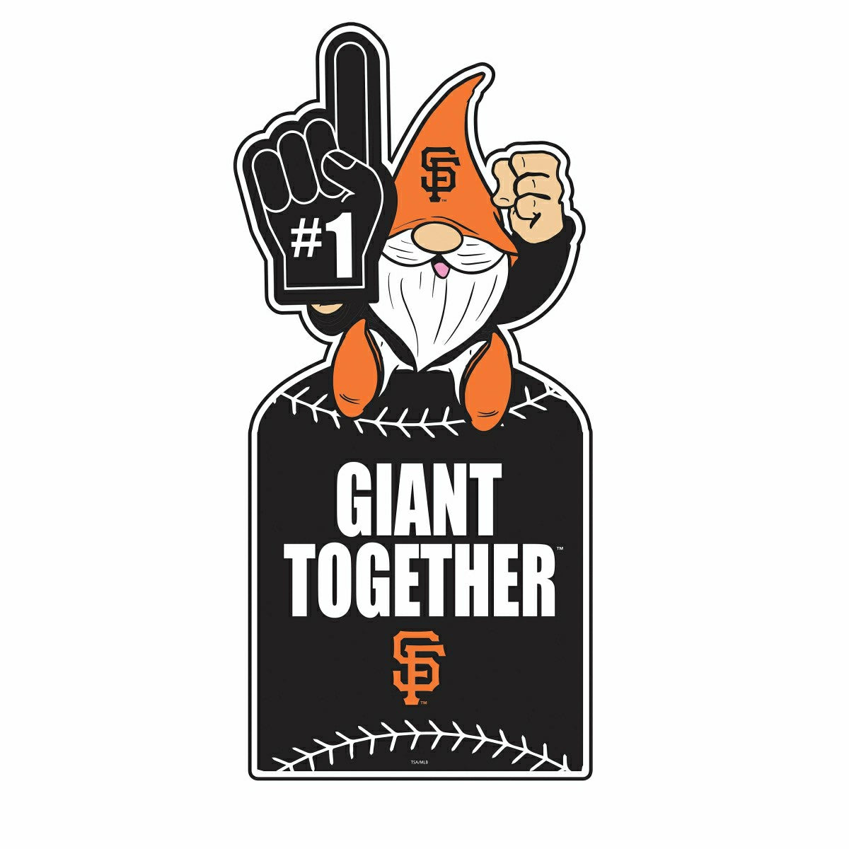 San Francisco Giants Gnome Metal Sign 10"L x 30"H, Home, MLB