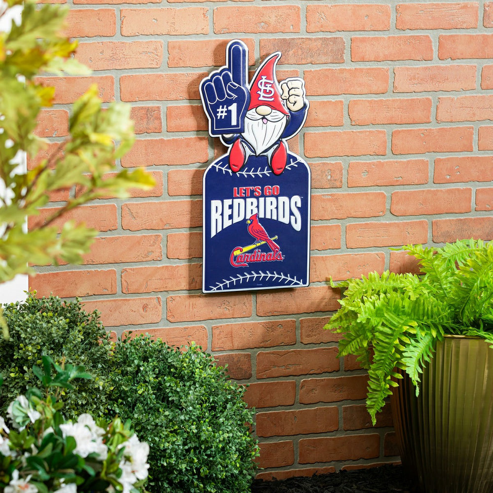 St Louis Cardinals Gnome Metal Sign 10"L x 30"H, Home, MLB