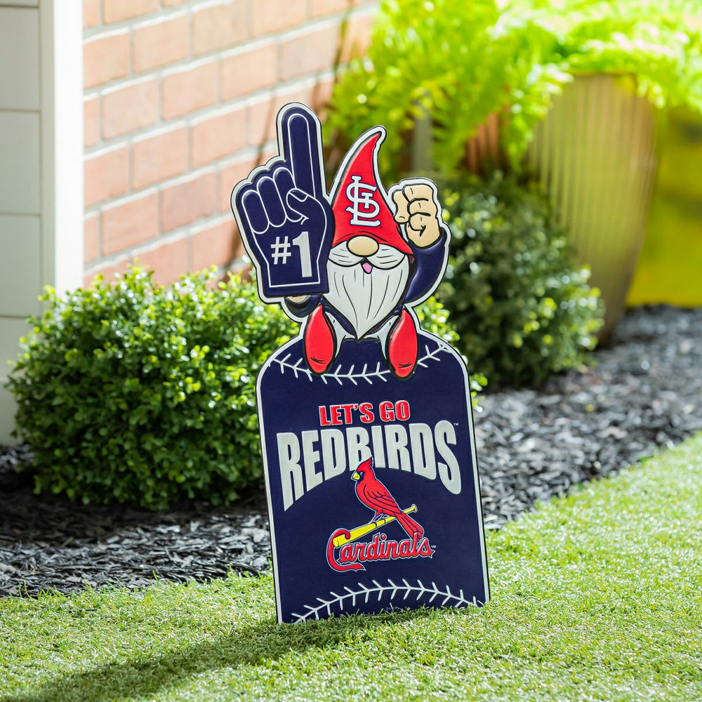 St Louis Cardinals Gnome Metal Sign 10"L x 30"H, Home, MLB