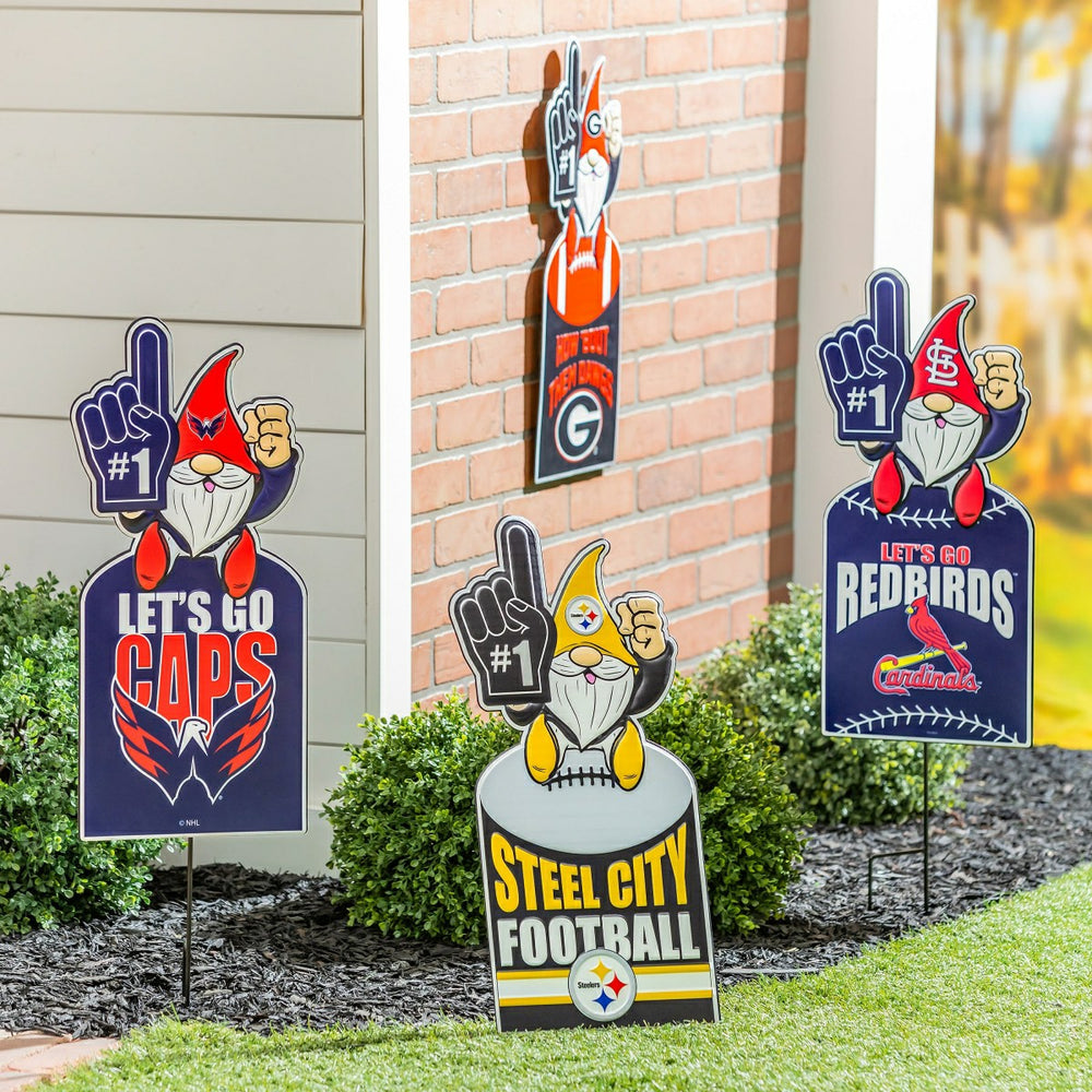 St Louis Cardinals Gnome Metal Sign 10"L x 30"H, Home, MLB