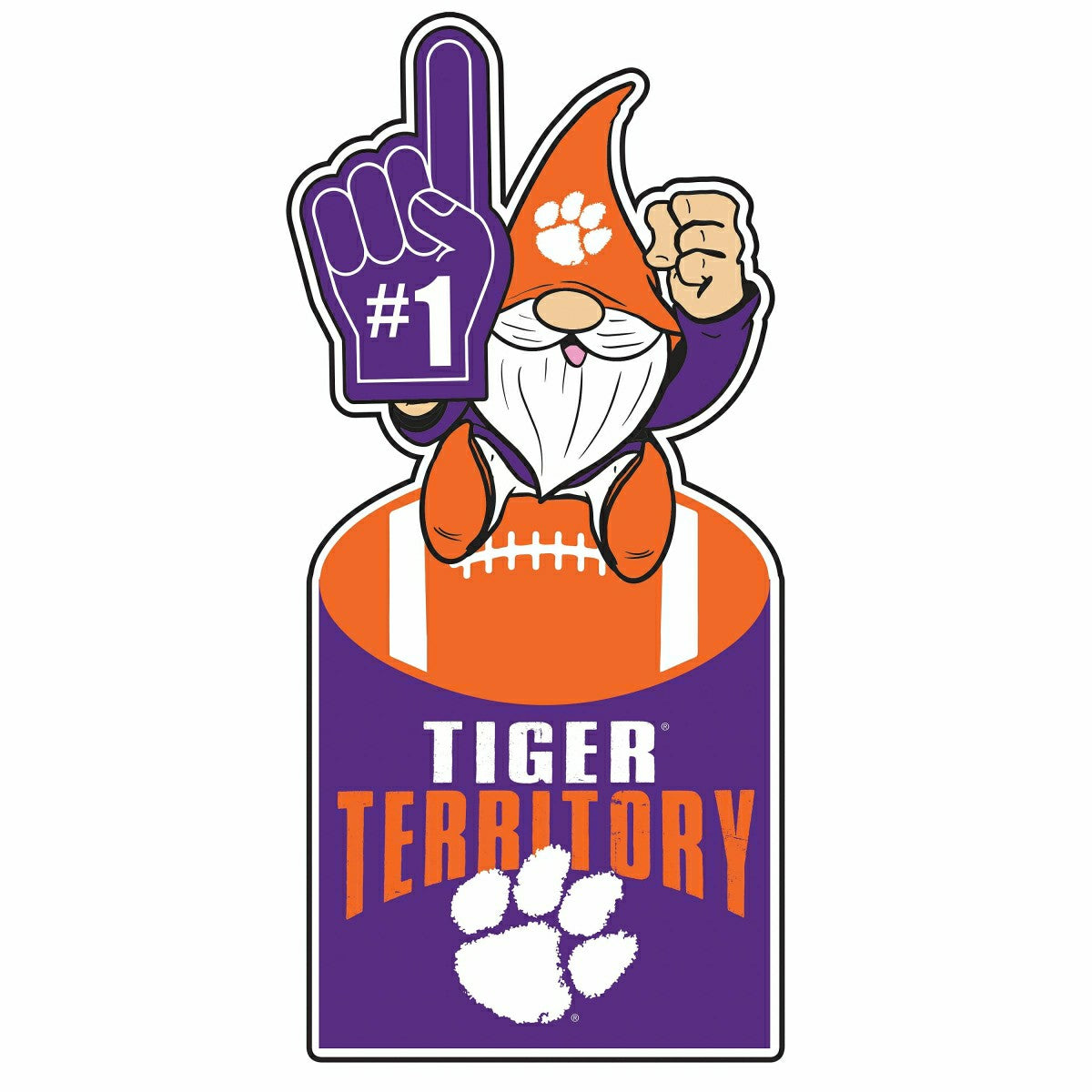 Clemson University Gnome Metal Sign 10"L x 30"H, Home, Collegiate