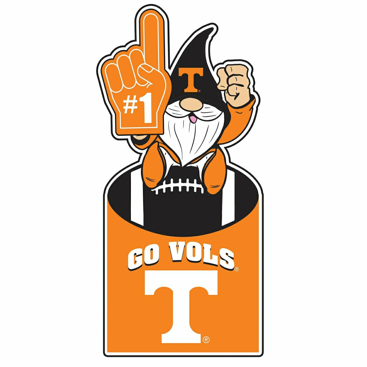 University of Tennessee Gnome Metal Sign 10"L x 30"H, Home, Collegiate