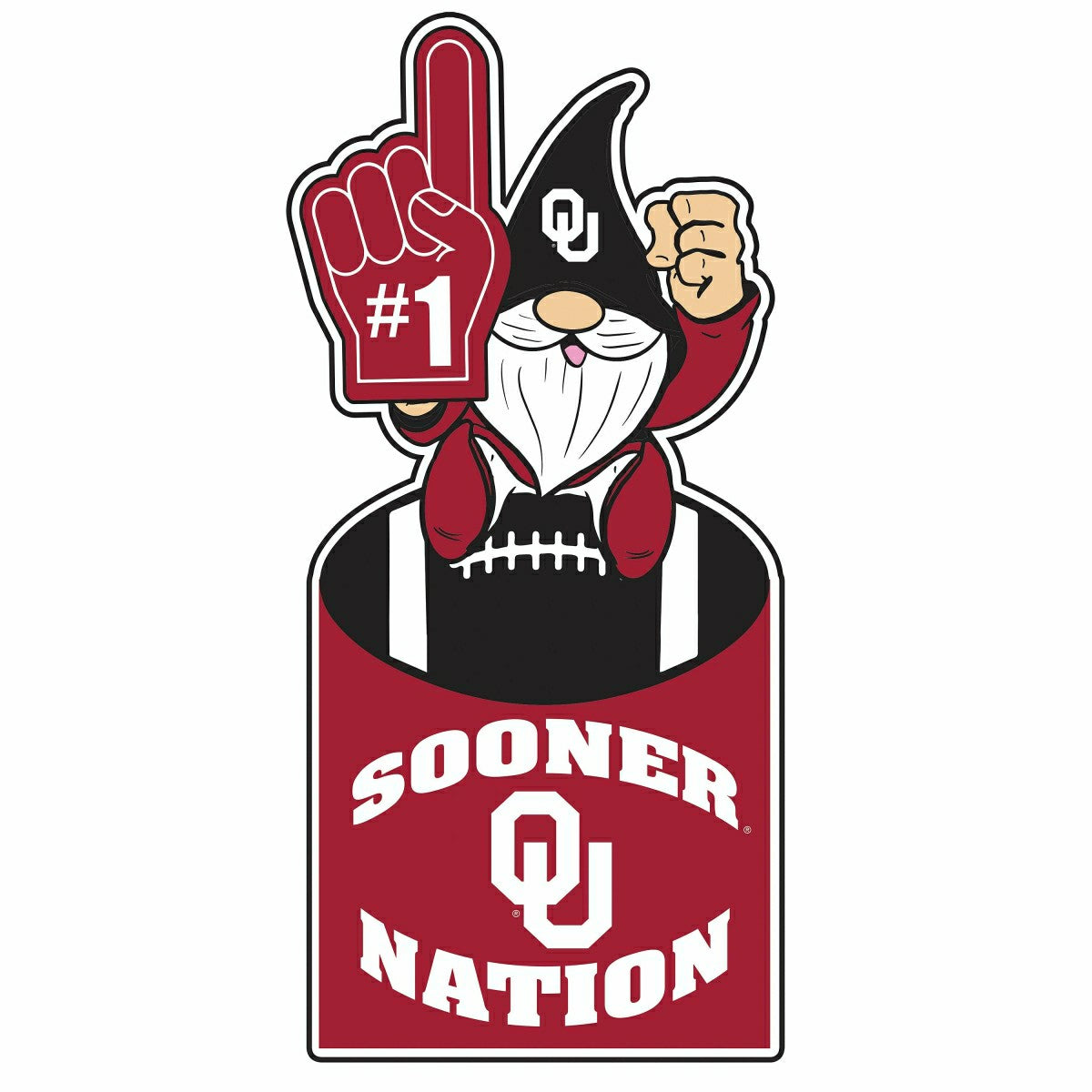 University of Oklahoma Gnome Metal Sign 10"L x 30"H, Home, Collegiate