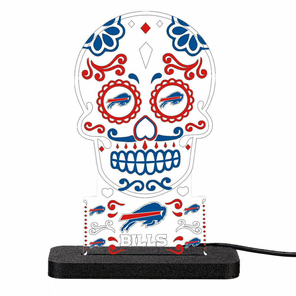 Buffalo Bills NFL Football Sugar Skull Desklite LED Décor, Home, NFL