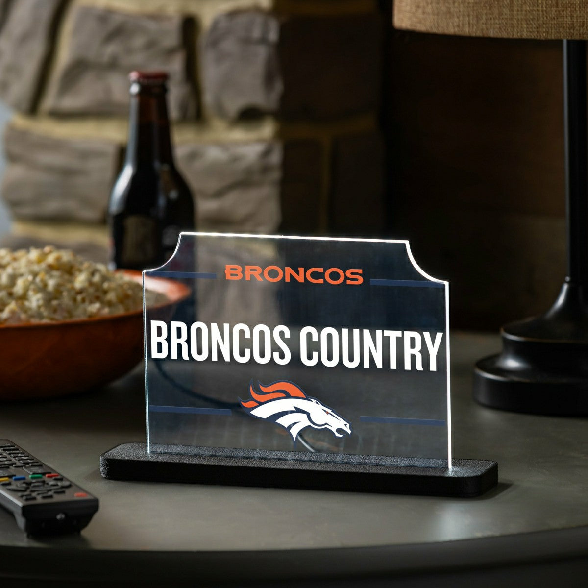 Denver Broncos NFL Football Rectangle Desklite LED Decor, Home, NFL