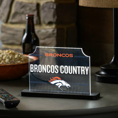 Denver Broncos NFL Football Rectangle Desklite LED Decor, Home, NFL
