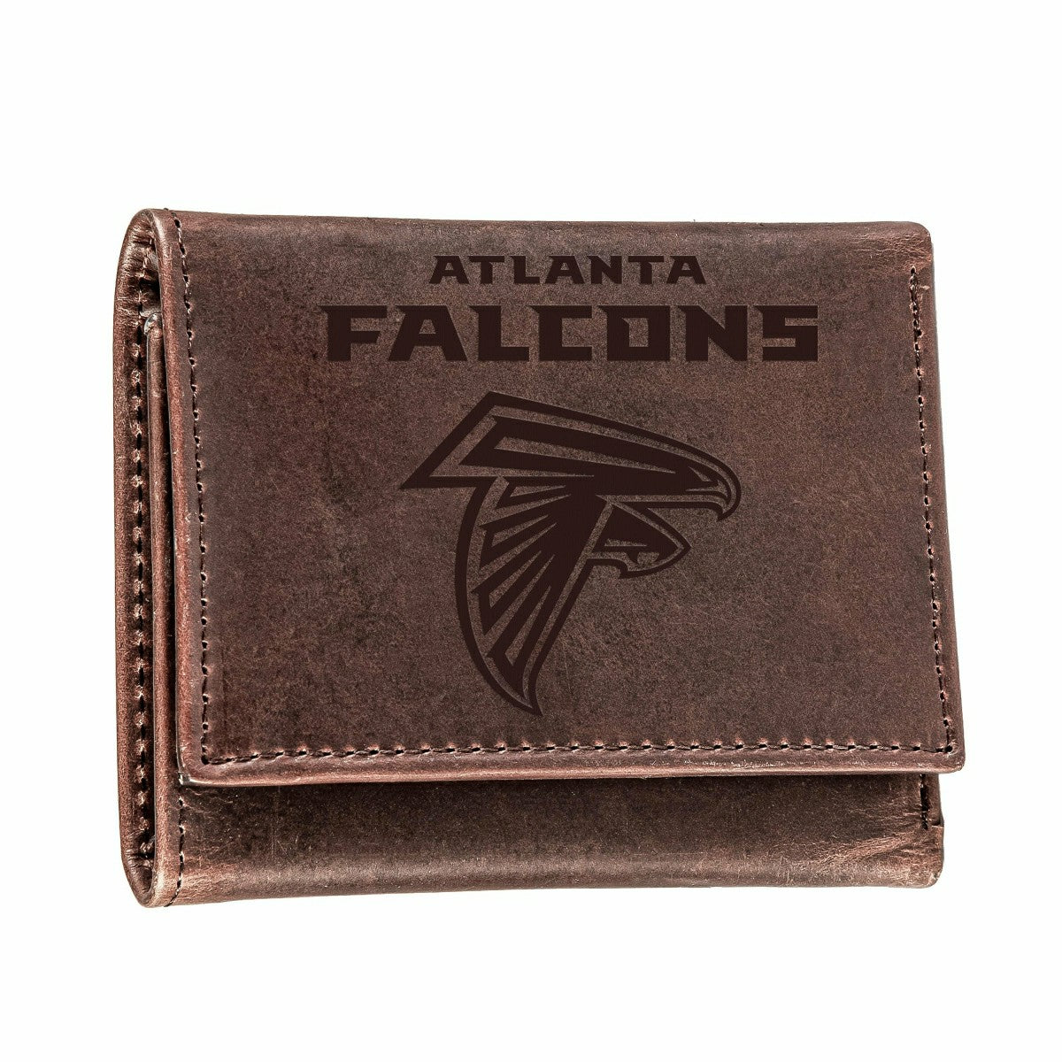 Atlanta Falcons, Tri-Fold Wallet, Brown, CH, 100% Genuine Leather, NFL, Home