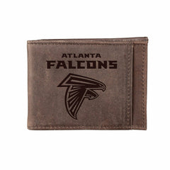 Front Pocket Wallet w/ RFID Blocking, Atlanta Falcons, Brown, NFL, Home