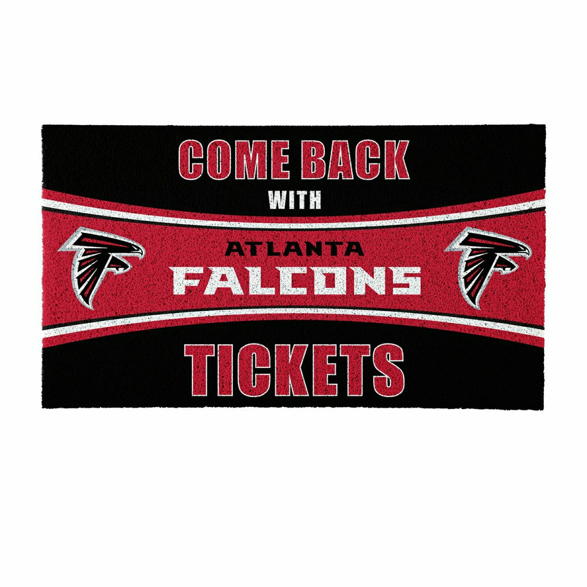 28" x 16" PVC Trapper Mat, Come Back with Tickets, Atlanta Falcons, NFL